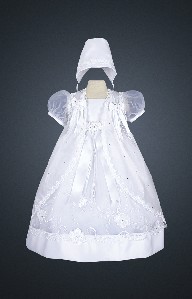 Organza Flower Embroidered Dress with Organza Cape