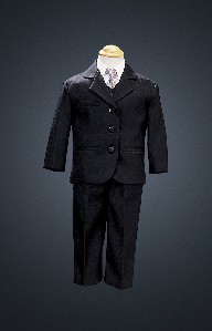 Black 5 Piece Suit with Shirt, Vest, and Tie