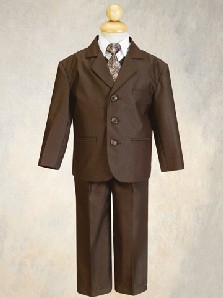 Brown 5 Piece Suit with Vest and Tie