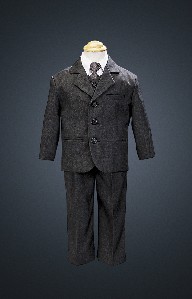 Dark Gray 5 Piece Suit with Vest and Tie