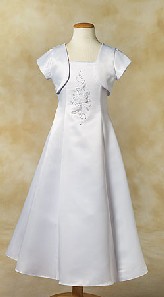 Satin Communion Baptism Dress with Bolero Jacket
