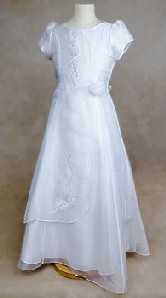 White Organza Wrap Around Communion Baptism Gown