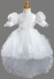 Crystal Organza & Tulle Dress with Detachable Train