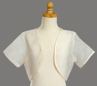 Ivory Sheer Organza Bolero Jacket