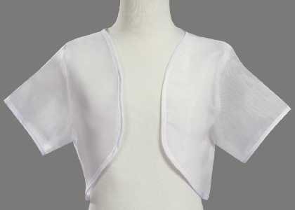 White Sheer Organza Bolero Jacket